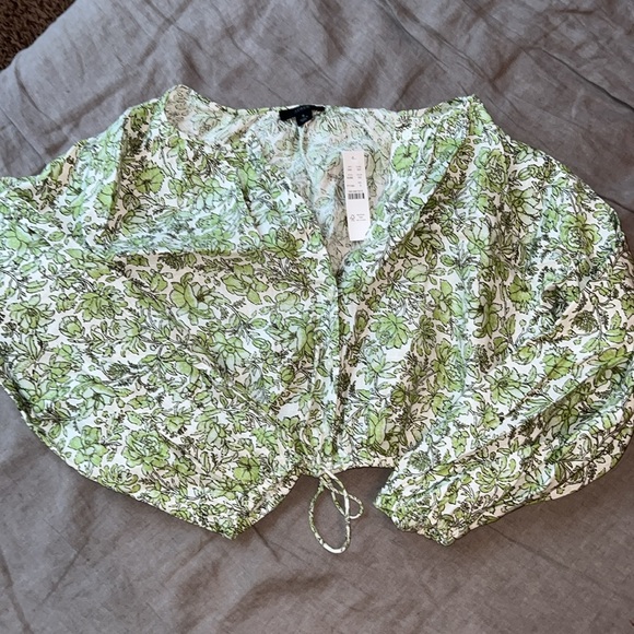 NWT J. Crew Long Sleeve Linen Cropped Top and Linen Skirt Set - Picture 7 of 8